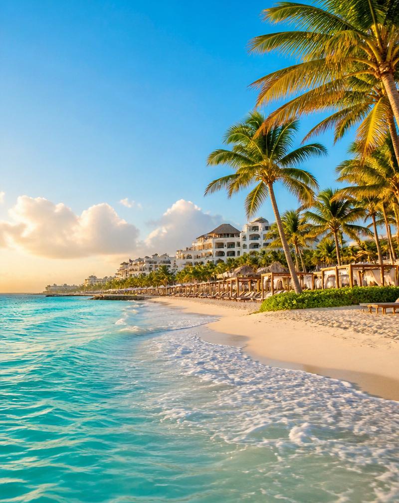 Playa paradisíaca de Cancún con aguas turquesas